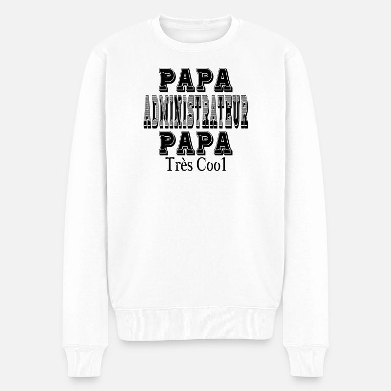 Papa Administrator Sehr cooler Papa - Männer Premium Bio Pullover - Weiß