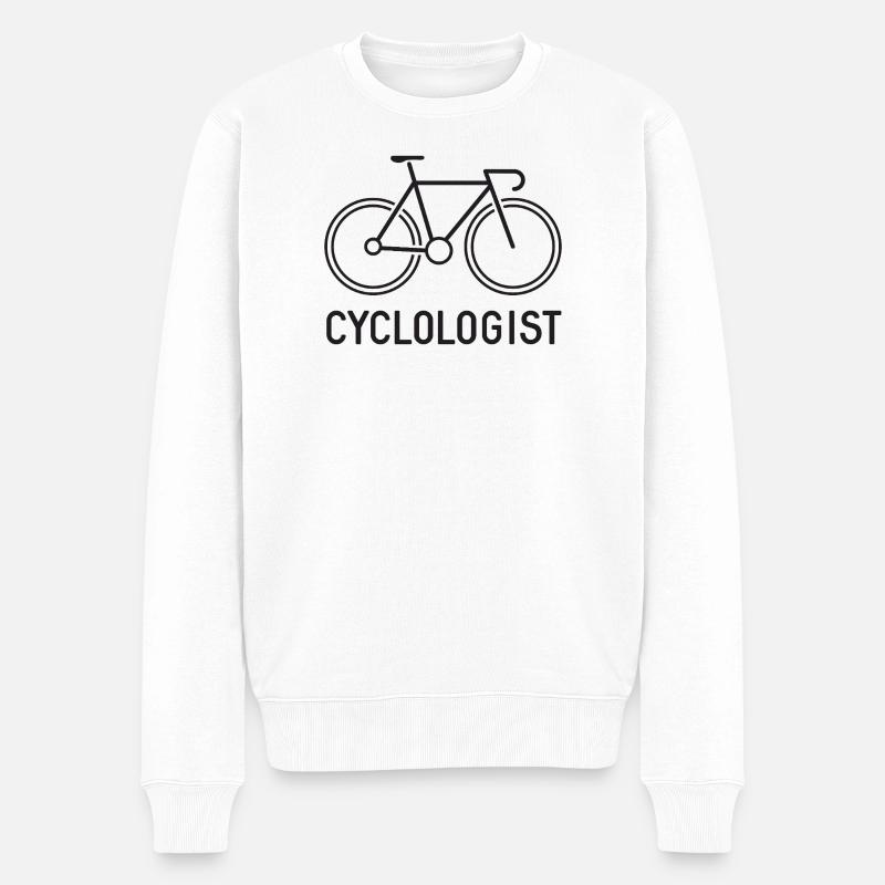 Zyklologe - Männer Premium Bio Pullover - Weiß