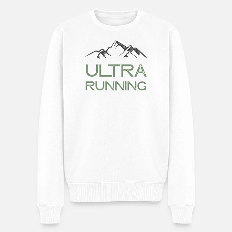 Ultra-Laufen - Männer Premium Bio Pullover - Weiß