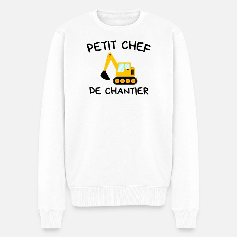 Small Construction Manager Construction Excavator - Pull Premium bio Homme - blanc