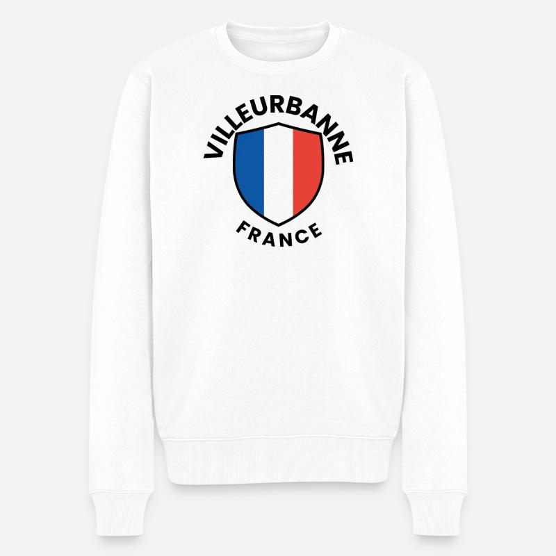 Villeurbanne-Frankreich-Schild - Männer Premium Bio Pullover - Weiß