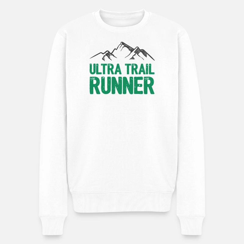 Ultra Trail Runner - Männer Premium Bio Pullover - Weiß