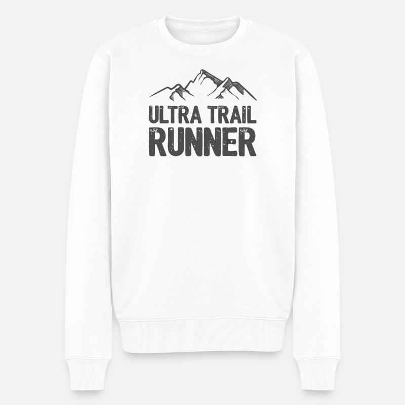 Ultra Trail Runner - Männer Premium Bio Pullover - Weiß