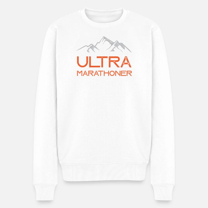 Ultra-Marathonläufer - Männer Premium Bio Pullover - Weiß