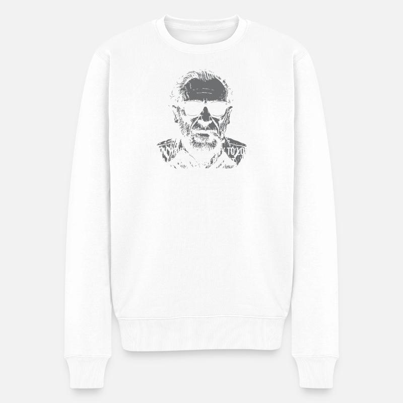Citation de Charles Bukowski sur l’amour - Pull Premium bio Homme - blanc