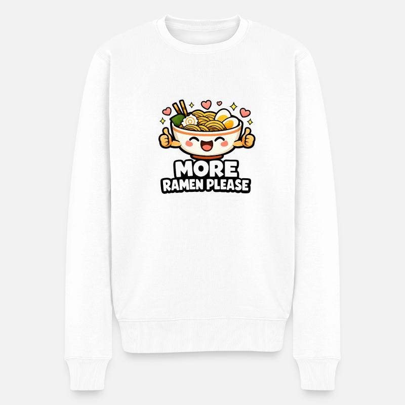 More Ramen Please - Männer Premium Bio Pullover - Weiß
