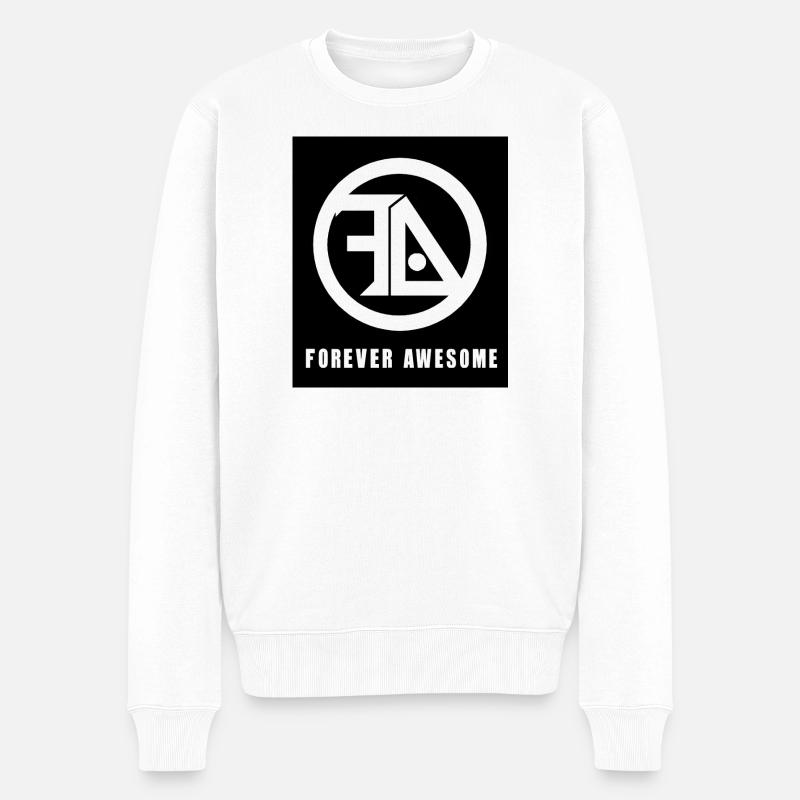 Für immer großartig schwarz-weiß - Männer Premium Bio Pullover - Weiß