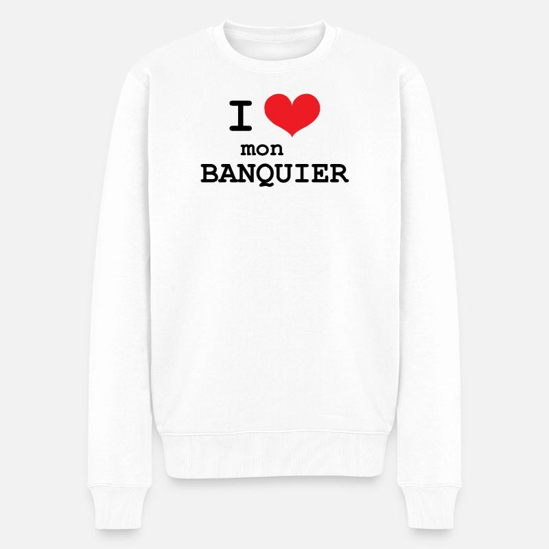 J’aime mon banquier - Pull Premium bio Homme - blanc
