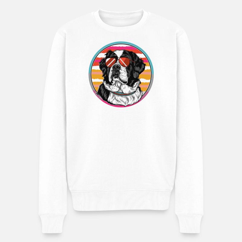 Sun dog en été rétro - Pull Premium bio Homme - blanc