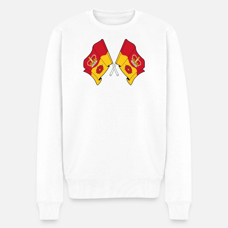 Drapeaux croisés du Hampshire - Pull Premium bio Homme - blanc