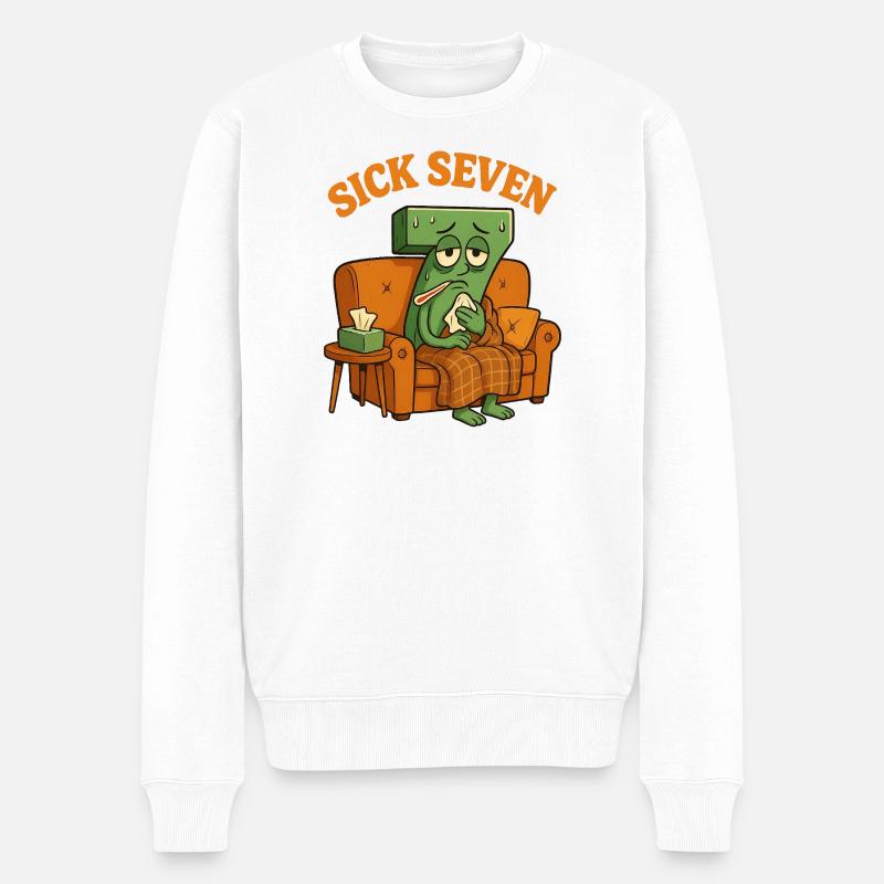 Sechs, Sieben, Kranke, Sieben, - Männer Premium Bio Pullover - Weiß