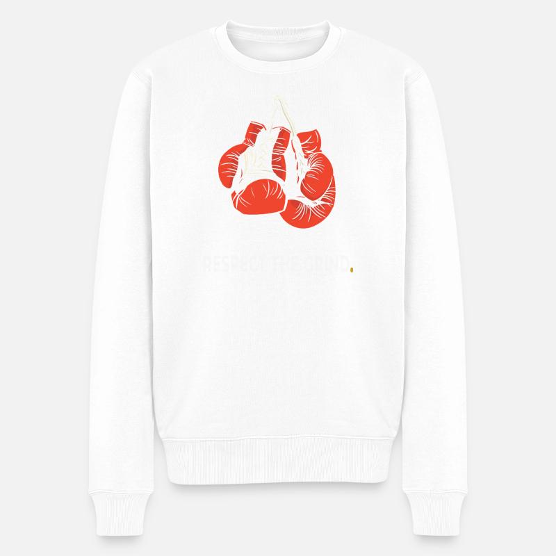 Respect the Grind – Boxing Motivation - Männer Premium Bio Pullover - Weiß