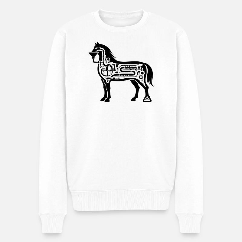 Digestion du cheval - Pull Premium bio Homme - blanc