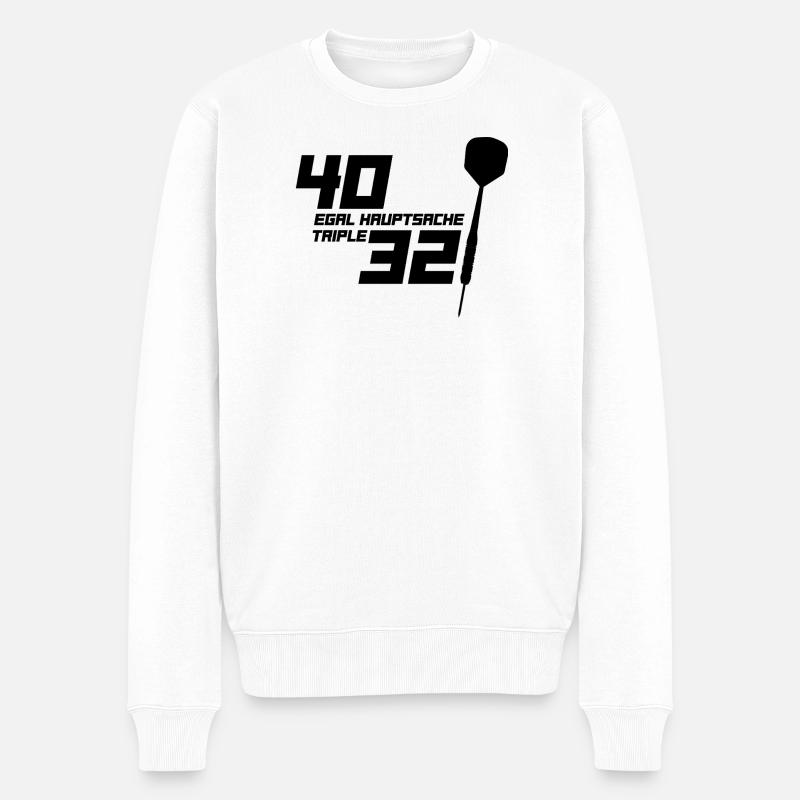 Dart,Darts,Egal Hauptsache Triple - Männer Premium Bio Pullover - Weiß