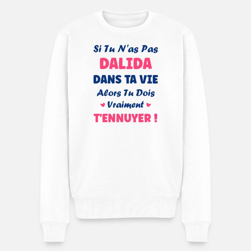 Dalida - Männer Premium Bio Pullover - Weiß