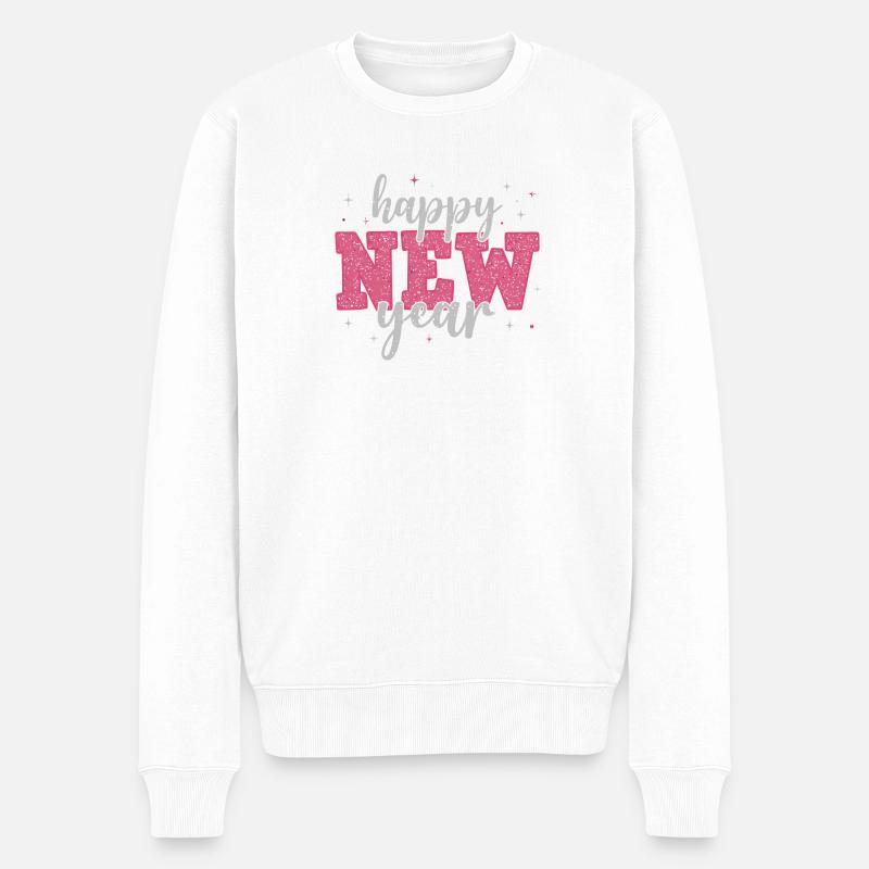 Fille disco rétro rose Bonne année 2026 - Pull Premium bio Homme - blanc