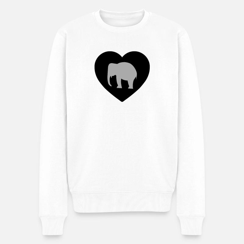 Elefant - Männer Premium Bio Pullover - Weiß