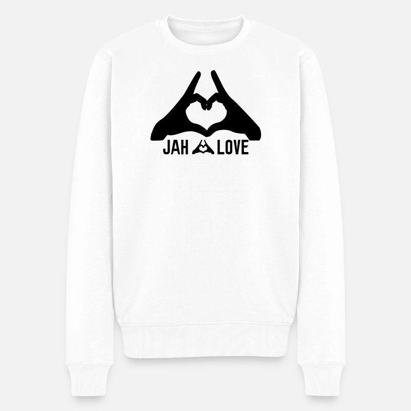 Jah Love - Männer Premium Bio Pullover - Weiß