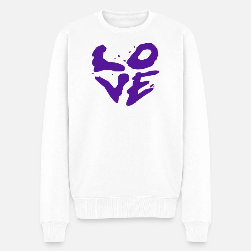 Love Statement Urban Typographie - Pull Premium bio Homme - blanc