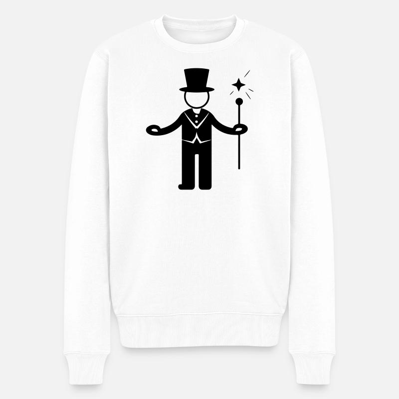 Magier Zauberer Zirkus - Männer Premium Bio Pullover - Weiß