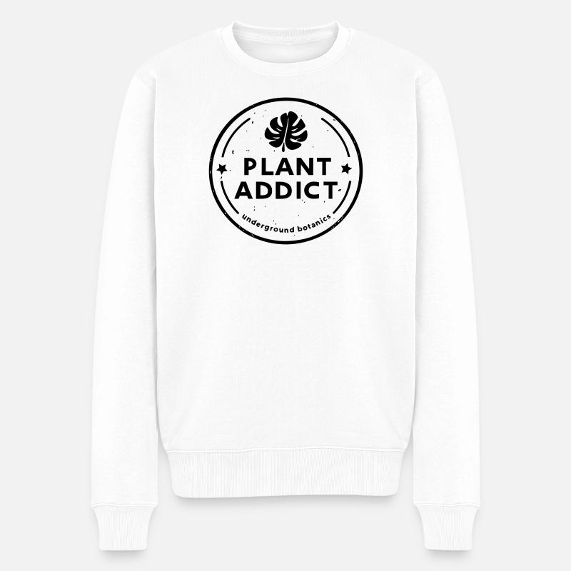 Plant Addict - Männer Premium Bio Pullover - Weiß
