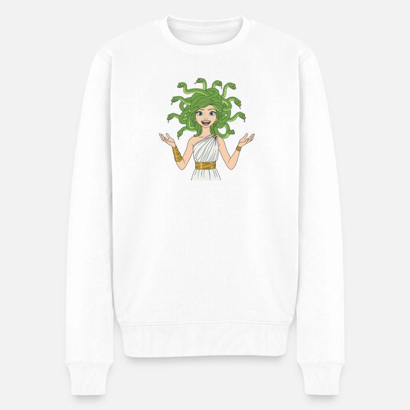 Méduse, la déesse de la mythologie grecque - Pull Premium bio Homme - blanc