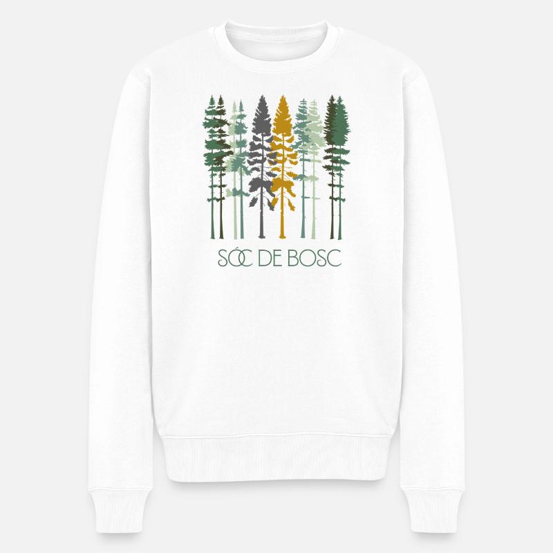 Forêt de silhouettes terreuses - Pull Premium bio Homme - blanc