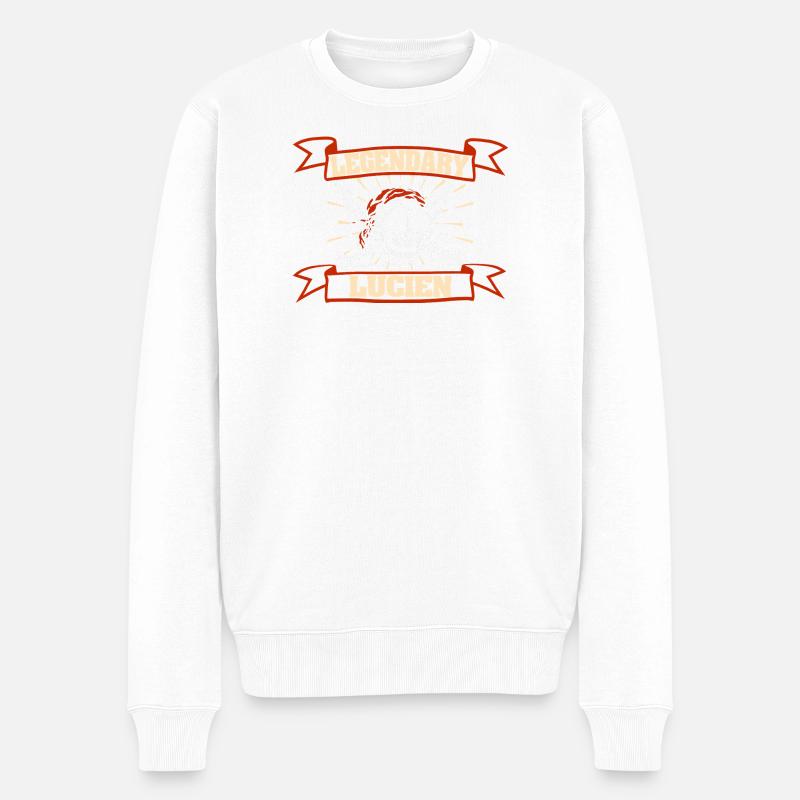 Geschenk für Lucien - Männer Premium Bio Pullover - Weiß
