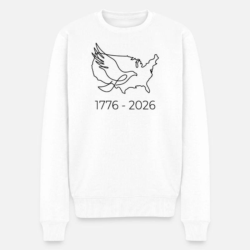 1776-2026 USA Semiquincentennial 250th - Männer Premium Bio Pullover - Weiß