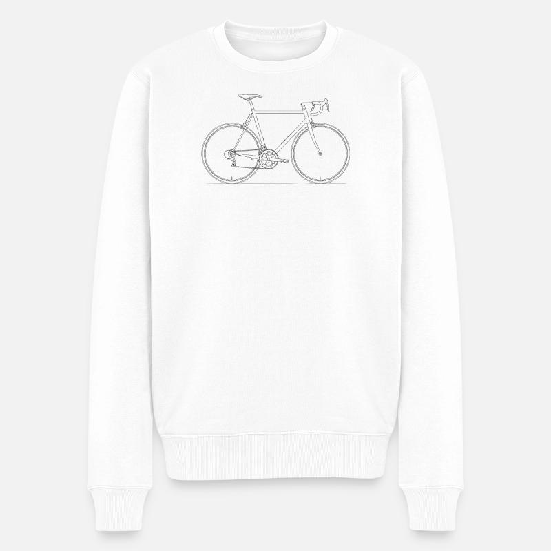 Bike Outline Dark Style - Männer Premium Bio Pullover - Weiß