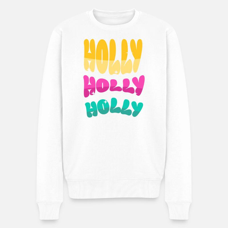 Holly  - Männer Premium Bio Pullover - Weiß