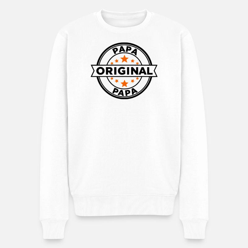 Sternenring Muster Papa - Männer Premium Bio Pullover - Weiß