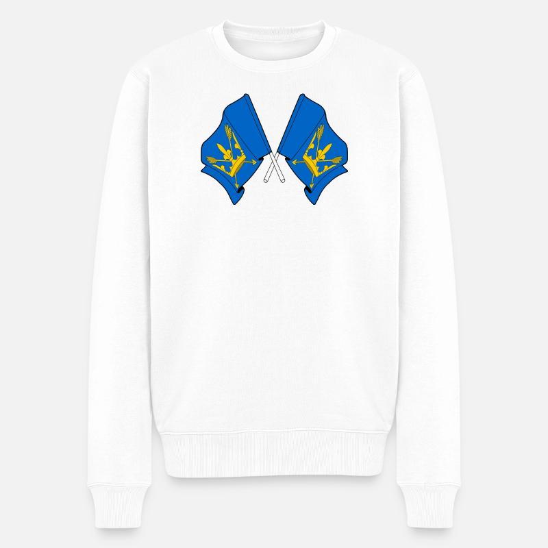 Drapeaux du Suffolk croisés - Pull Premium bio Homme - blanc