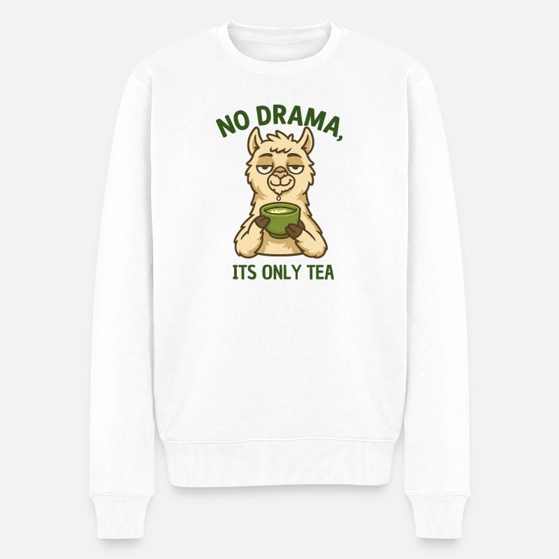 Pas de drame Alpaga Tea Time - Pull Premium bio Homme - blanc