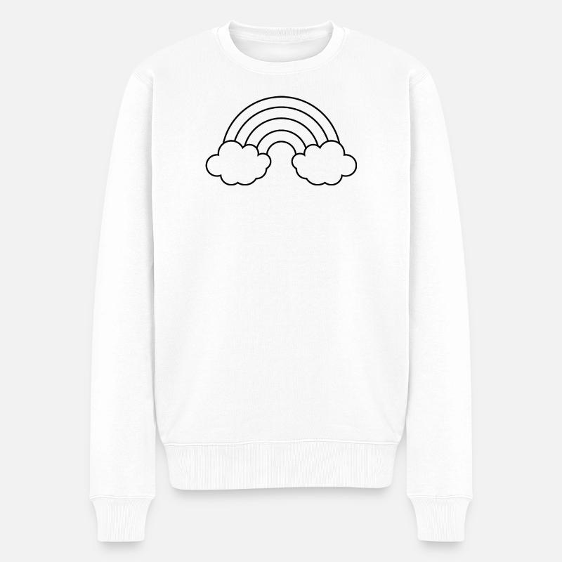 Regenbogenumriss - Männer Premium Bio Pullover - Weiß