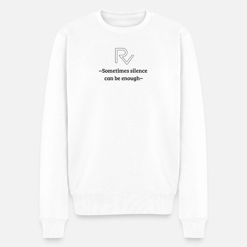 RV Parfois, le silence suffit - Pull Premium bio Homme - blanc
