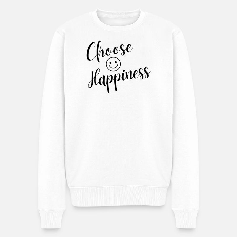 Wähle Glück - Männer Premium Bio Pullover - Weiß