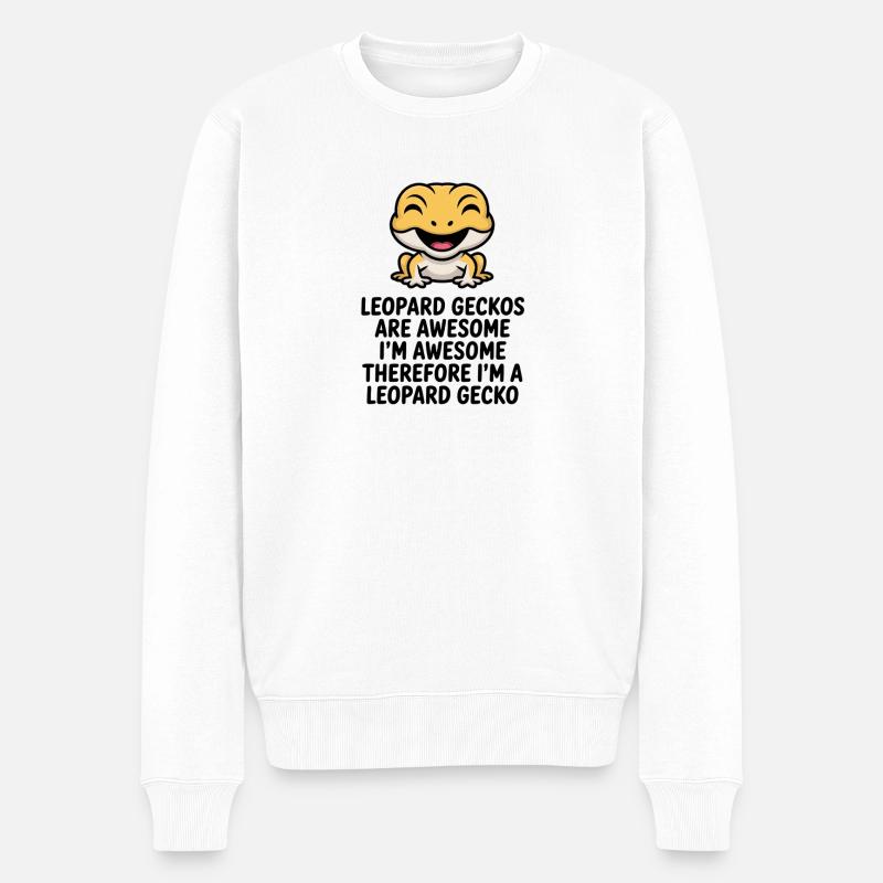 Grinsende Frosch-Maskottchen auf Schwarz - Männer Premium Bio Pullover - Weiß