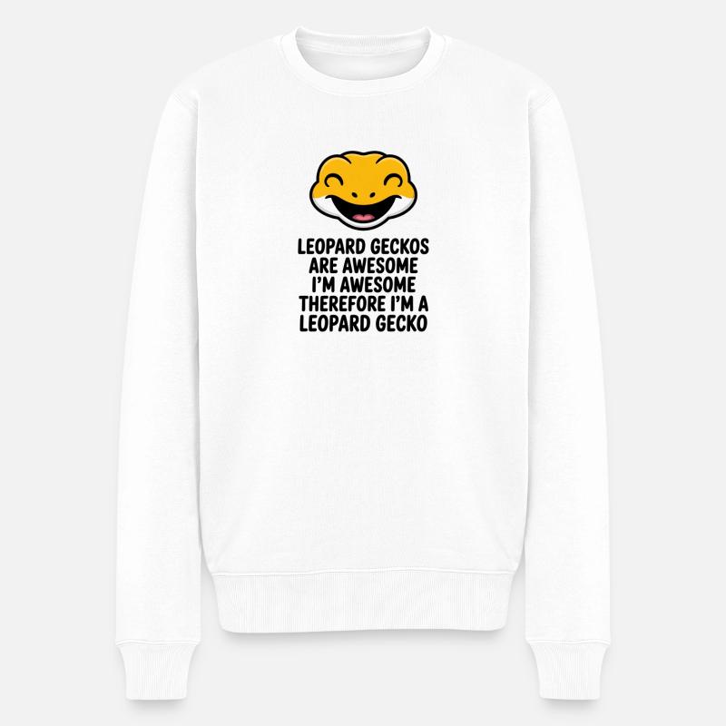 Leopardgecko - Männer Premium Bio Pullover - Weiß