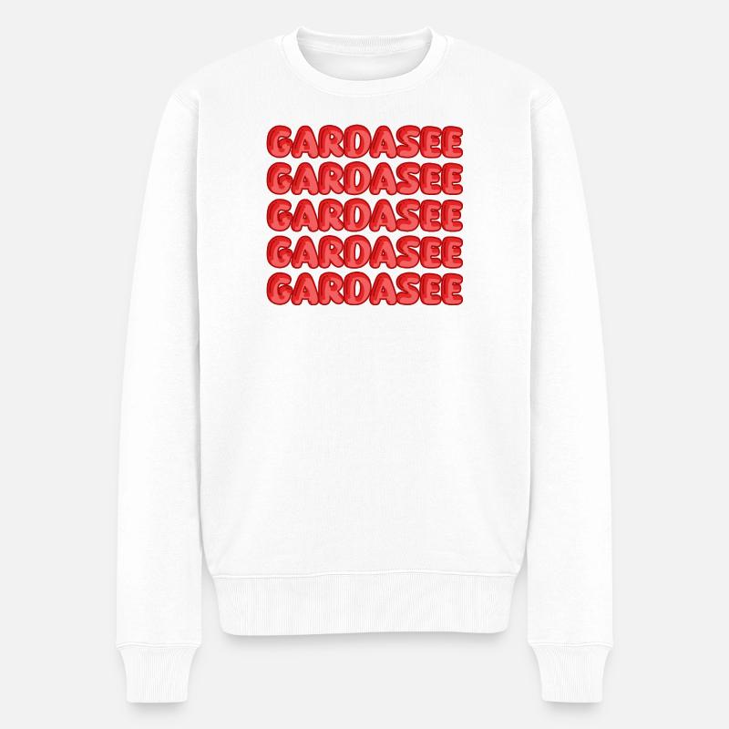 Gardasee als Reise - Männer Premium Bio Pullover - Weiß