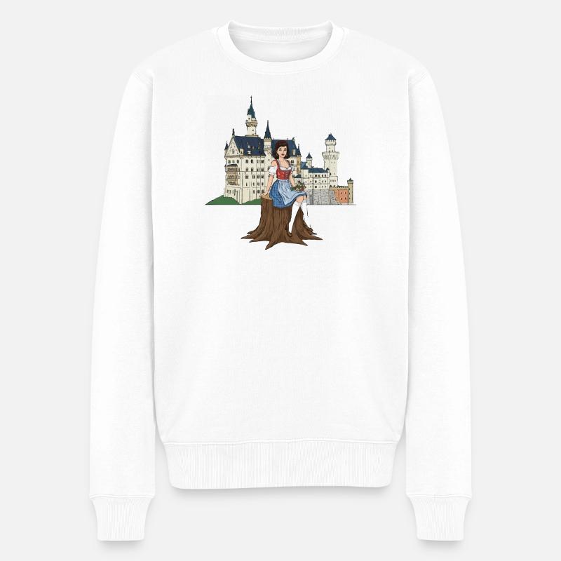 Pin-up bavarois pour Neuschwanstein - Pull Premium bio Homme - blanc