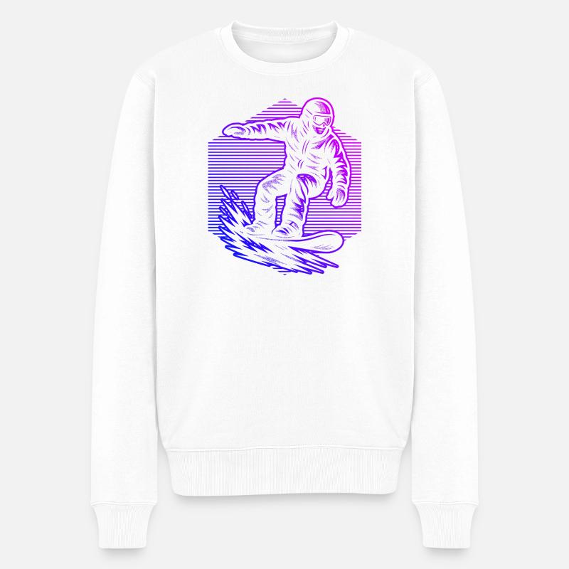 Conception de snowboard pleine de caractère - Pull Premium bio Homme - blanc