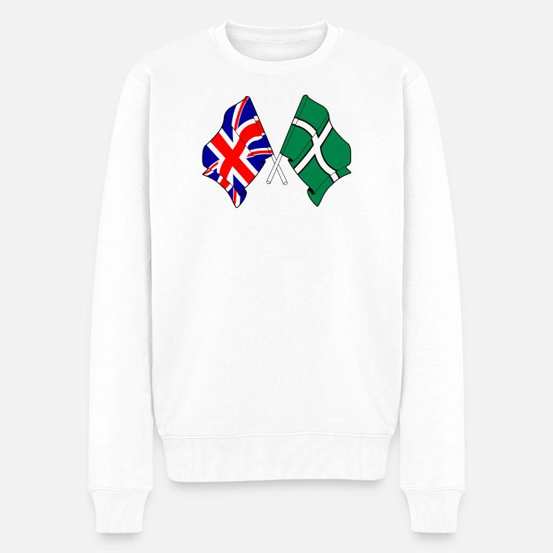 Devon & Great Britain Cross - Männer Premium Bio Pullover - Weiß