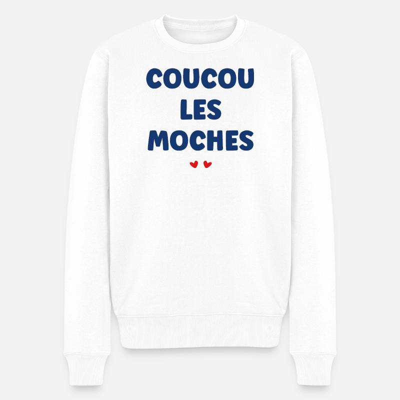 Hallo Hässlicher - Männer Premium Bio Pullover - Weiß