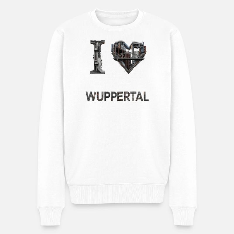 J’adore Wuppertal – Design urbain industriel - Pull Premium bio Homme - blanc