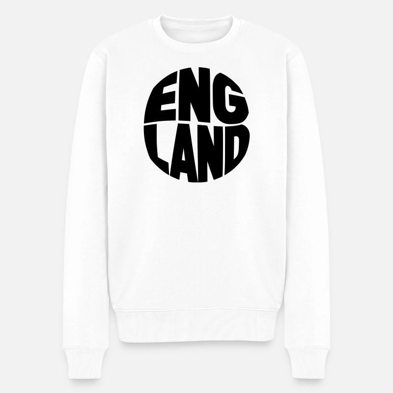 England Typografie  - Männer Premium Bio Pullover - Weiß