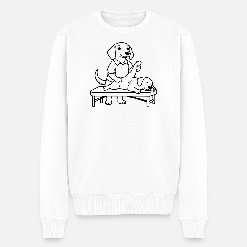 dackel physiotherapeut - Männer Premium Bio Pullover - Weiß