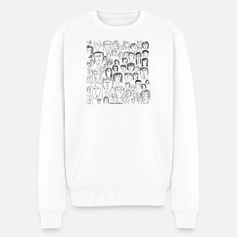 Visages neutres de 1 minute (1) - Pull Premium bio Homme - blanc