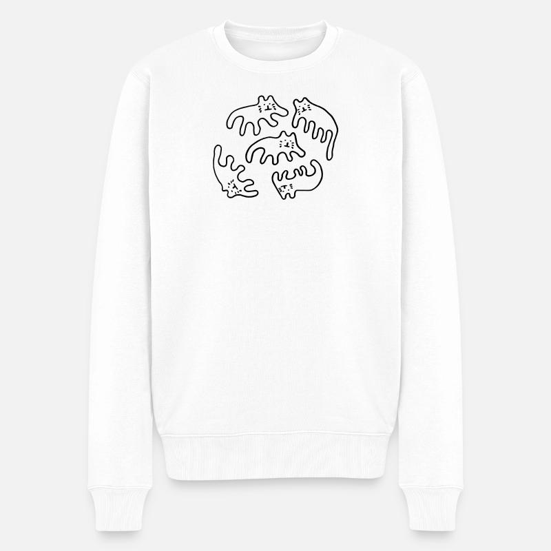 kissat_transparent - Männer Premium Bio Pullover - Weiß