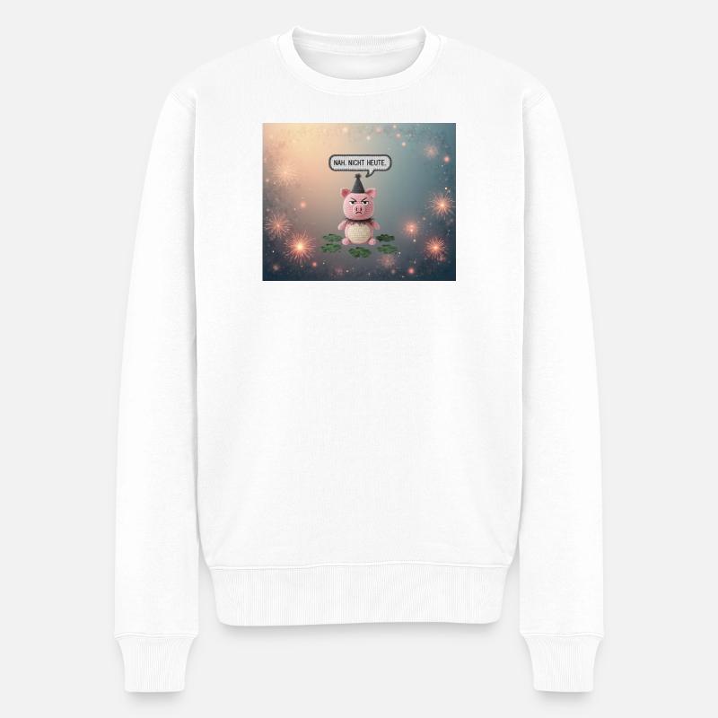 Knuddel-Pig: Nah. Nicht Heute - Männer Premium Bio Pullover - Weiß